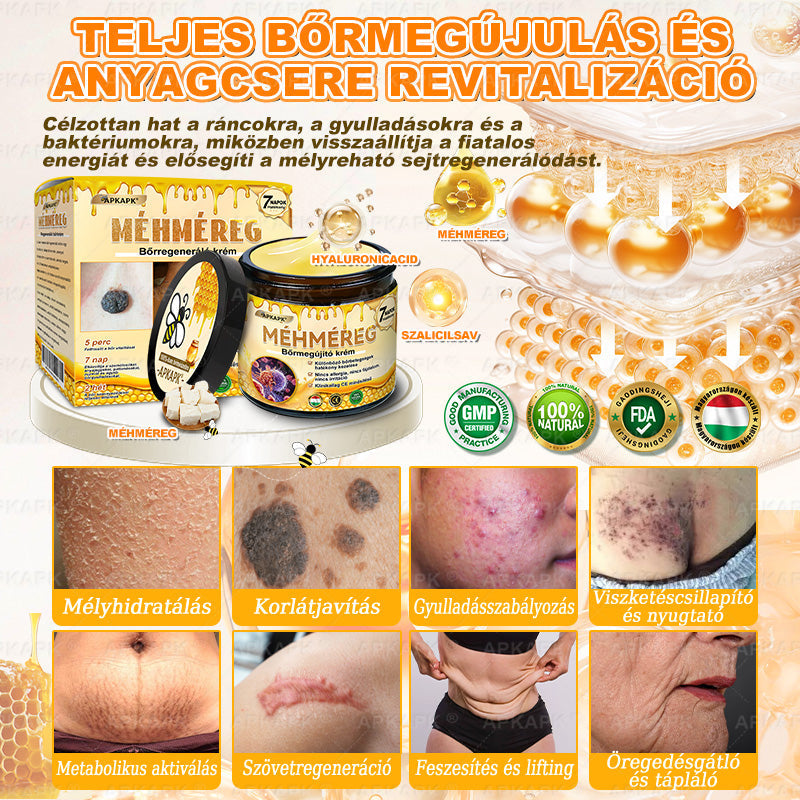 ✨✨ 𝖠𝖯𝖪𝖠𝖯𝖪® 🐝 Méhméreges Bőrmegújító Krém – Ráncok, Hegek, Pigmentfoltok, Striák, Akné, Ekcéma, Pikkelysömör Ellen