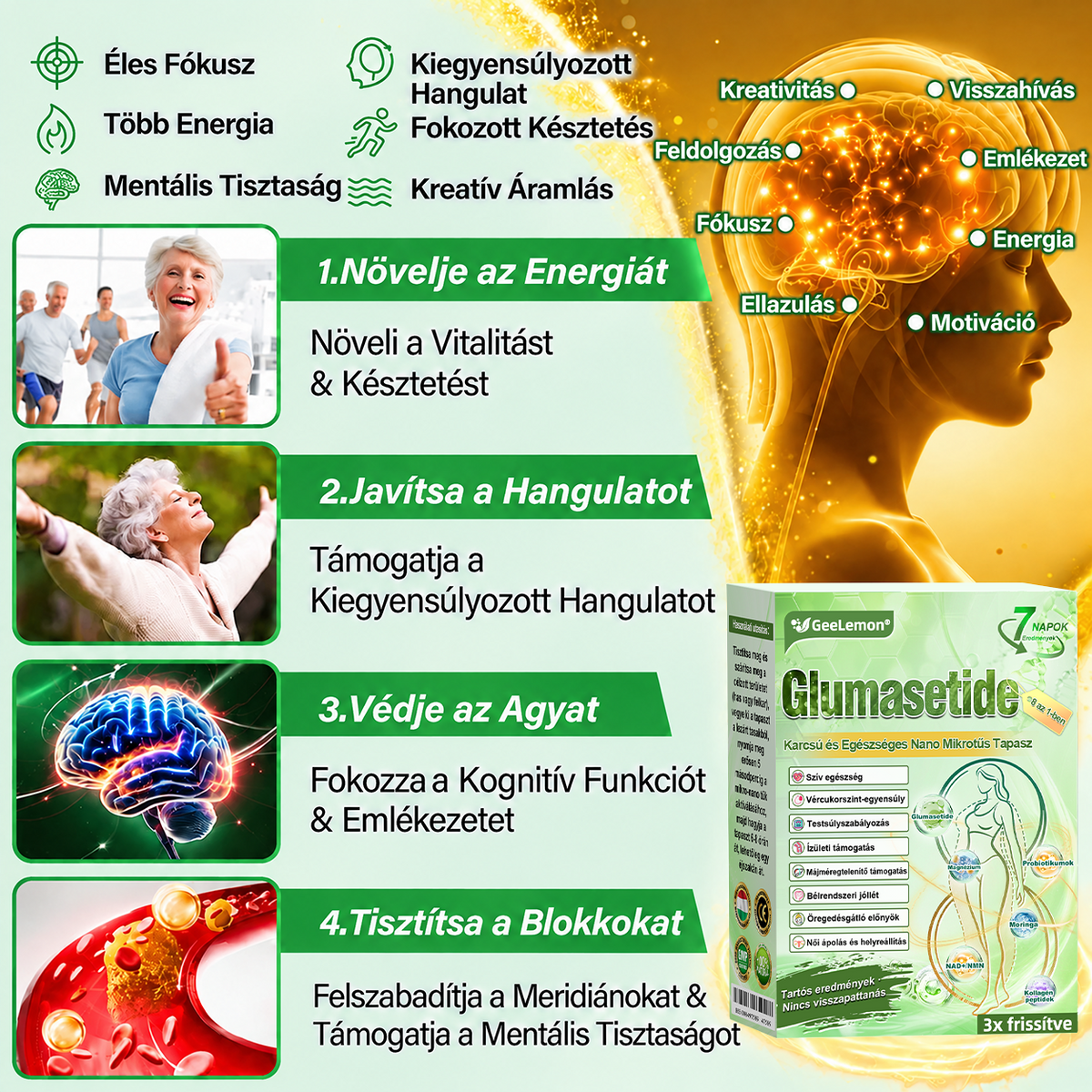 GeeLemon® Berberin + Moringa nano-mikrotűs tapasz – Testsúlykontroll és bőrápolás