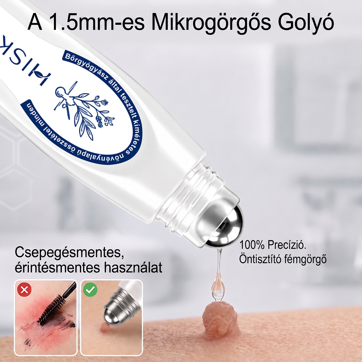 ✨ 🔥 Most 50% kedvezménnyel elérhető! ✨🚢 Hiskin® 7 napos Szemölcseltávolító Roll-on Ápoló Folyadék (Fájdalommentes rollerball technológia, hegek nélkül) 🐬