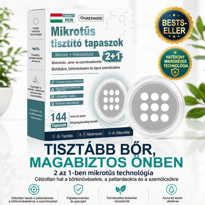 🎁 -50% AKCIÓ! PURESHADE® 2 az 1-ben mikrotűs és hidrokolloid tapasz 🍀 | Láthatatlan tapasz arcra és testre | Bőrhibák, aknék és bőröregedés jeleinek ápolására