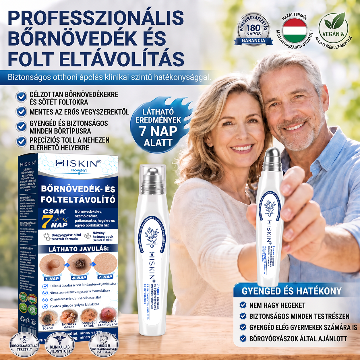 ✨ 🔥 Most 50% kedvezménnyel elérhető! ✨🚢 Hiskin® 7 napos Szemölcseltávolító Roll-on Ápoló Folyadék (Fájdalommentes rollerball technológia, hegek nélkül) 🐬