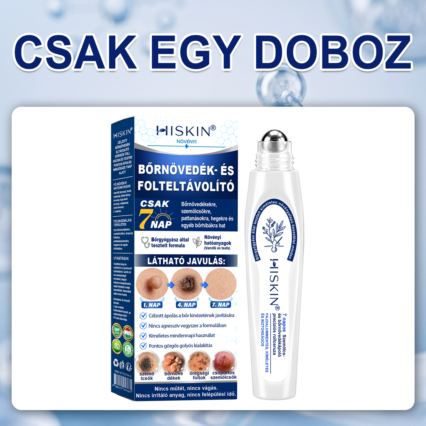 ✨ 🔥 Most 50% kedvezménnyel elérhető! ✨🚢 Hiskin® 7 napos Szemölcseltávolító Roll-on Ápoló Folyadék (Fájdalommentes rollerball technológia, hegek nélkül) 🐬
