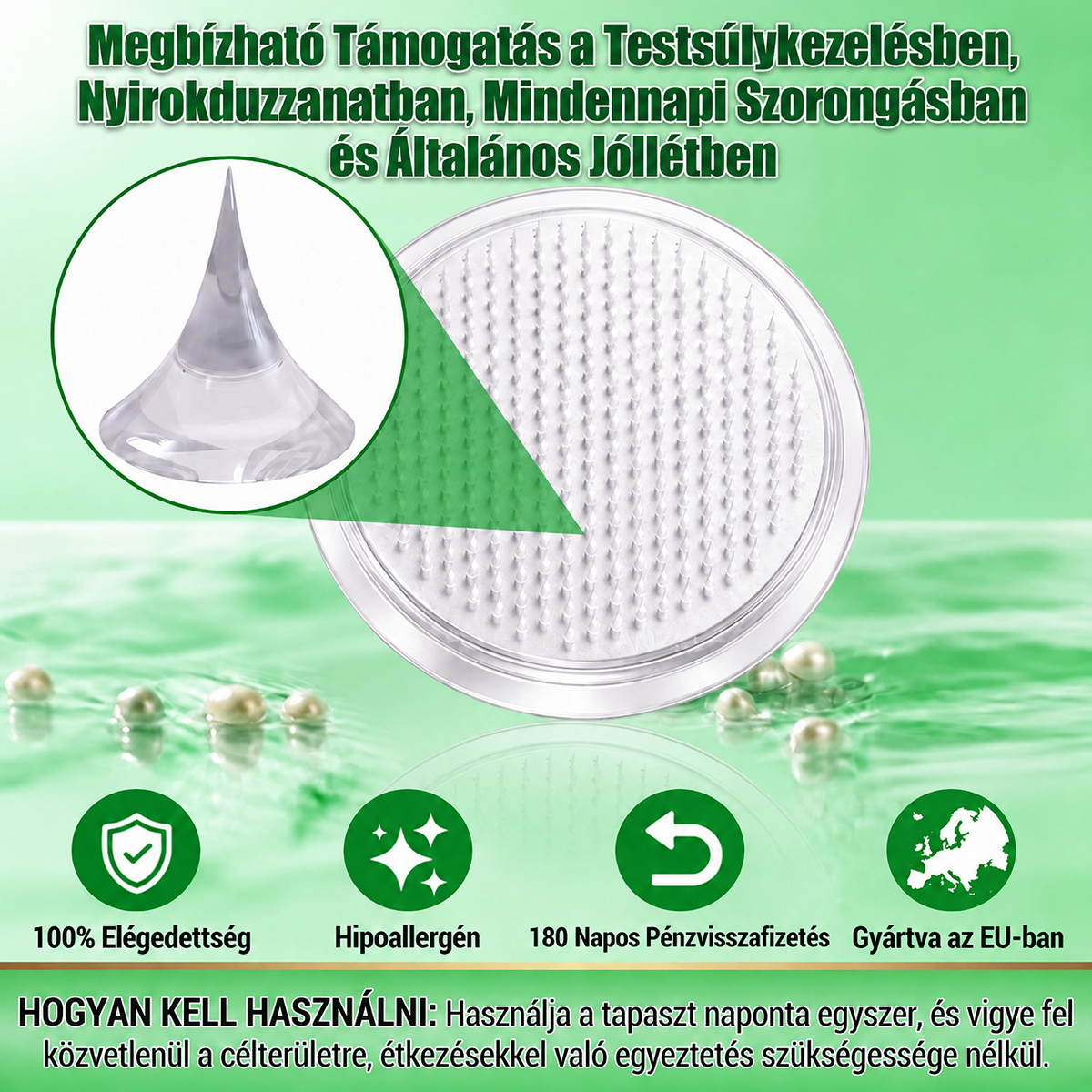GeeLemon® Berberin + Moringa nano-mikrotűs tapasz – Testsúlykontroll és bőrápolás