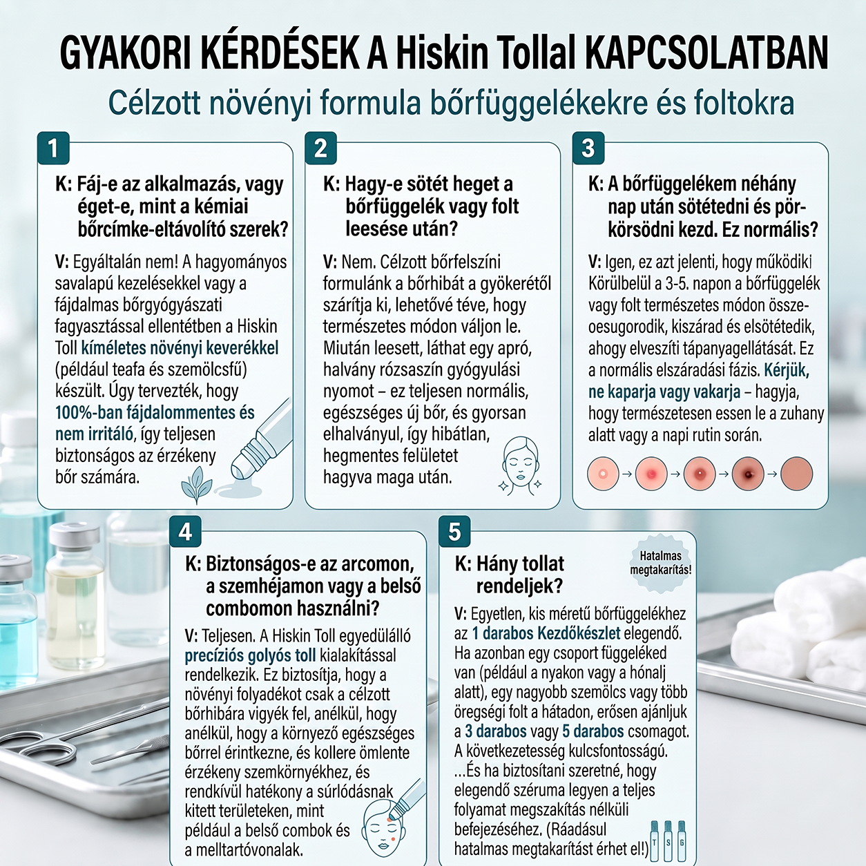✨ 🔥 Most 50% kedvezménnyel elérhető! ✨🚢 Hiskin® 7 napos Szemölcseltávolító Roll-on Ápoló Folyadék (Fájdalommentes rollerball technológia, hegek nélkül) 🐬