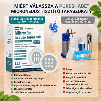 🎁 -50% AKCIÓ! PURESHADE® 2 az 1-ben mikrotűs és hidrokolloid tapasz 🍀 | Láthatatlan tapasz arcra és testre | Bőrhibák, aknék és bőröregedés jeleinek ápolására